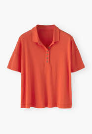 Collared top, Vivid orange, webstill