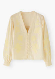 Applique blouse, Ecru lemon, webstill