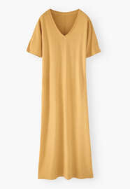 V-neck dress, Sunshine yellow, webstill