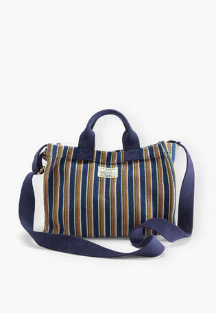 Small striped bag, Midnight blue, webstill