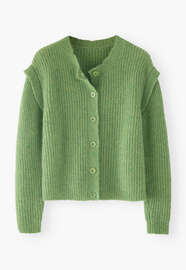 Rib-stitch cardigan, Apple, webstill