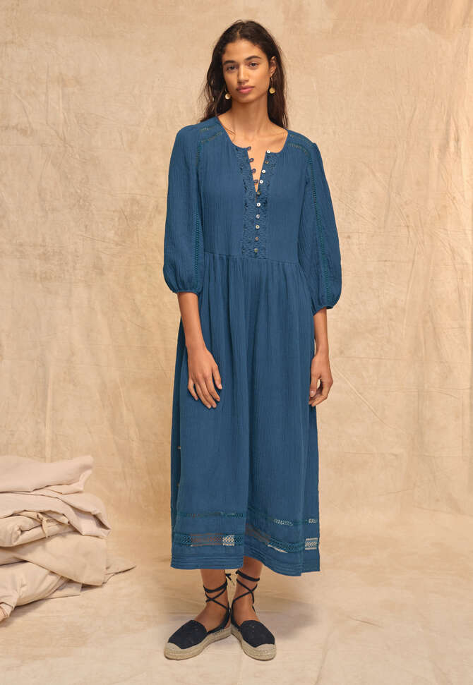 Lace-detail dress, Petrol, completeTheLook