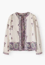 Reversible printed jacket, Ivory mauve, webstill