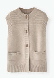 Knitted gilet, Light fawn, webstill