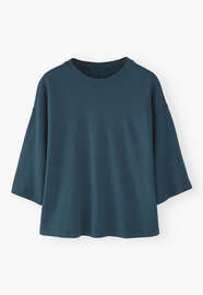 Drop-shoulder top, Deep petrol, webstill