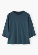 Drop-shoulder top, Deep petrol, webstill