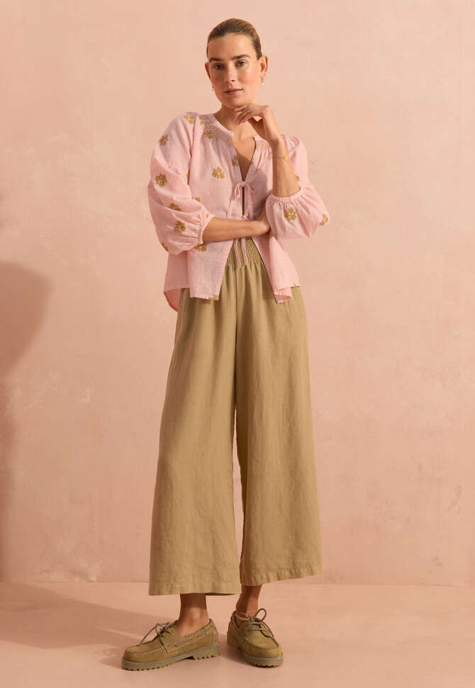 Clipped jacquard blouse, Pink blush, completeTheLook