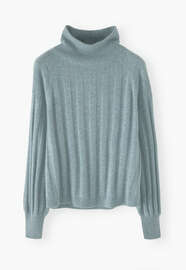 High-neck sweater, Aqua green, webstill