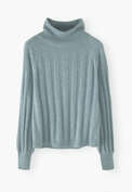High-neck sweater, Aqua green, webstill