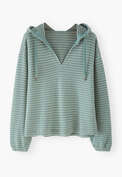 Textured striped hoodie, Seafoam chalk, webstill