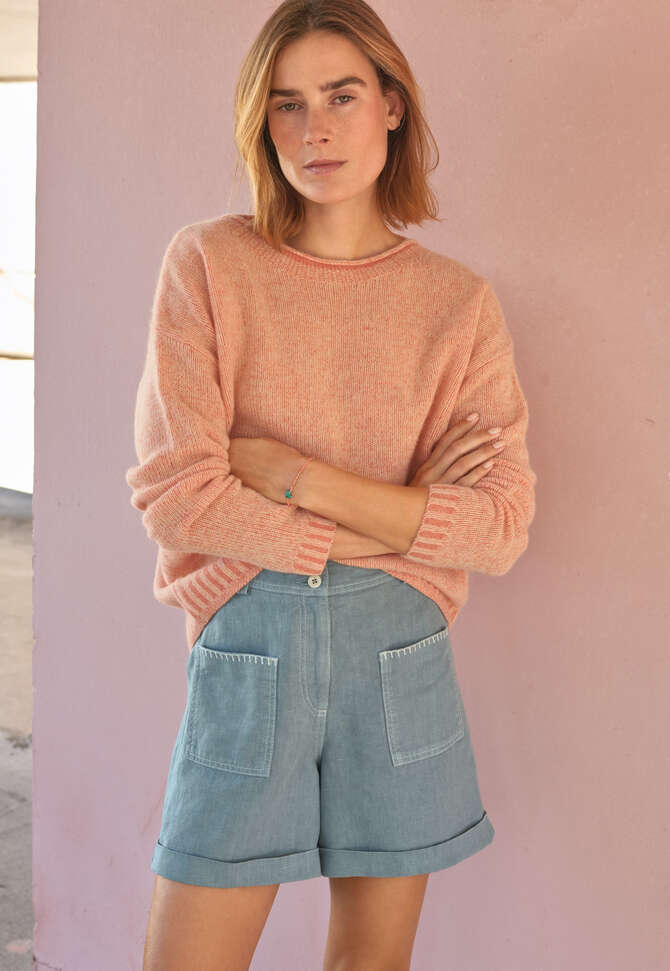 Plaited sweater, Coral, completeTheLook