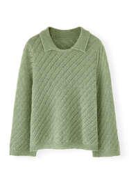 Collared sweater, Basil green, webstill