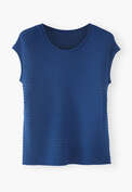 Knitted mesh-stitch top, Cobalt, webstill