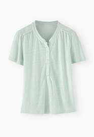 Collared jersey top, Mint, webstill