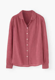 Crinkle striped blouse, Hot pink, webstill