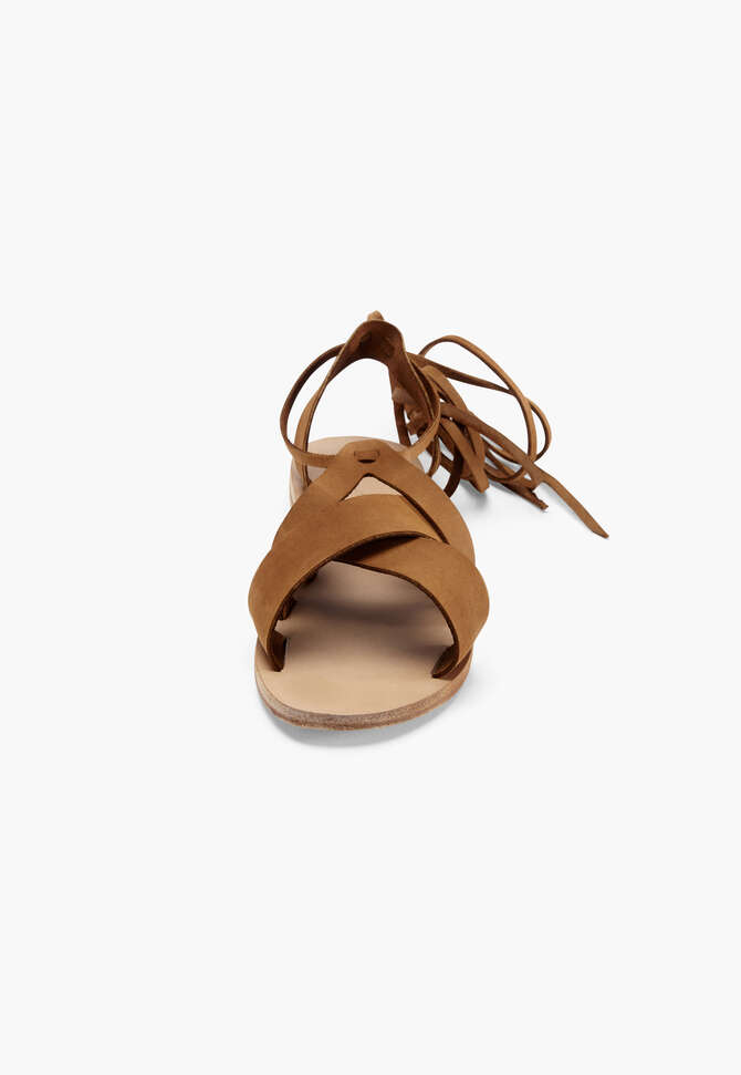 Wrap-round sandals, Light brown, completeTheLook