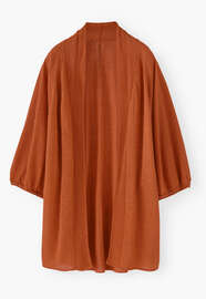 Cocoon cardigan, Orange terracotta, webstill