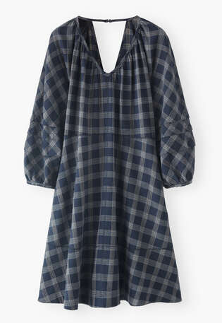 Checked dress, Denim, webstill