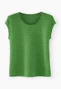 Knitted mesh-stitch top, Green, webstill