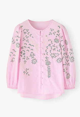 Cutwork blouse, Pastel pink, webstill