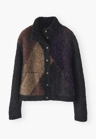 Boucl&eacute; jacket, Charcoal earth, webstill