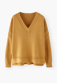 V-neck sweater, Warm yellow, webstill