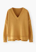 V-neck sweater, Warm yellow, webstill