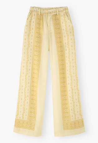 Printed trousers, Pale lemon, webstill
