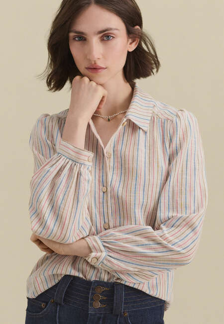 Striped blouse, Pearl rose, completeTheLook