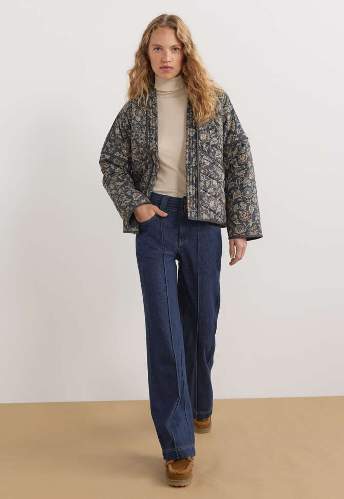 Quilted print jacket, Charcoal mink, completeTheLook