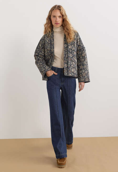 Quilted print jacket, Charcoal mink, completeTheLook