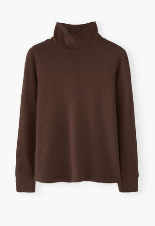 Roll-neck top, Chocolate, webstill