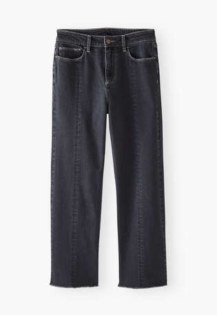 Kick-flare cropped jeans, Black wash, webstill