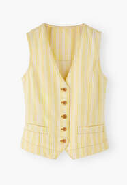 Striped waistcoat, Lemon ecru, webstill