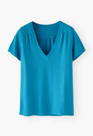V-neck top, Electric blue, webstill