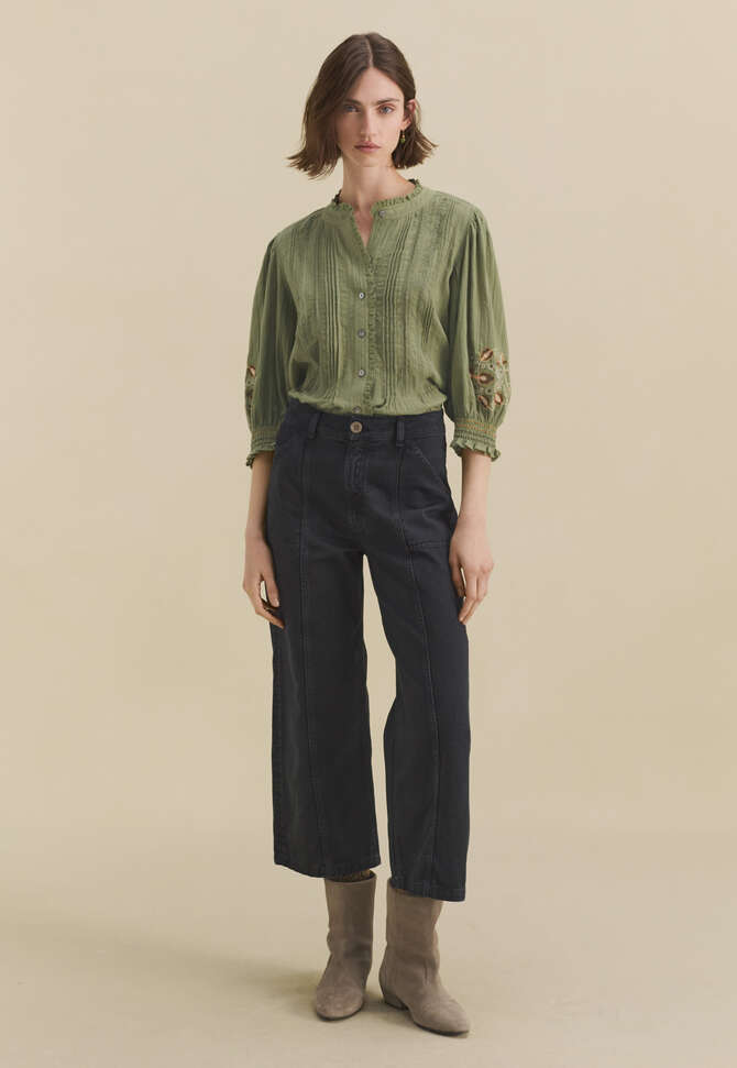 Wide-leg trousers, Black, completeTheLook