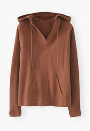 V-neck hoodie, Burnt orange, webstill