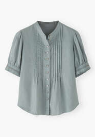 Short-sleeved shirt, Stone blue, webstill