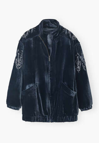 Embroidered jacket, Indigo, webstill