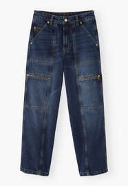 Patchwork horseshoe jeans, Dark wash, webstill