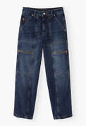 Patchwork horseshoe jeans, Dark wash, webstill
