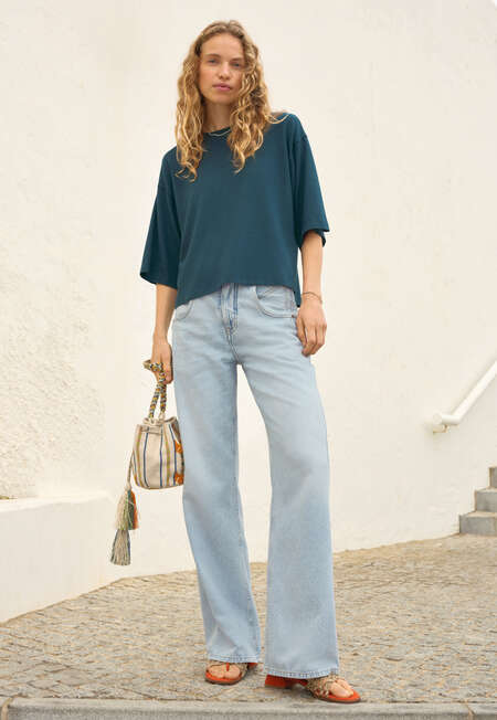 Drop-shoulder top, Deep petrol, completeTheLook