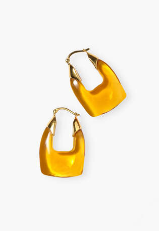 Glass earrings, Amber, webstill