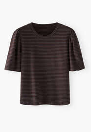 Puff sleeve t-shirt, Deep espresso, webstill
