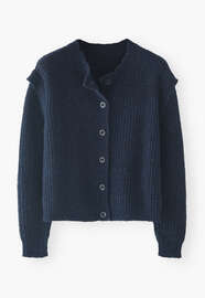 Rib-stitch cardigan, Indigo, webstill