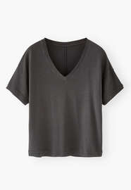 V-neck T-shirt, Charcoal, webstill