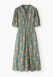 Printed dress, Midnight rust, webstill
