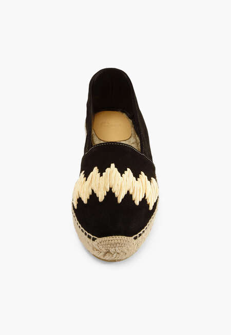 Raffia toe espadrilles, Black, completeTheLook