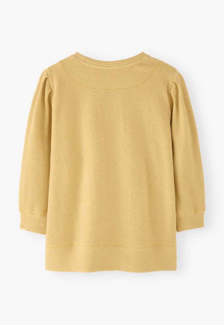 Pleat-sleeve sweatshirt, Pale yellow, completeTheLook