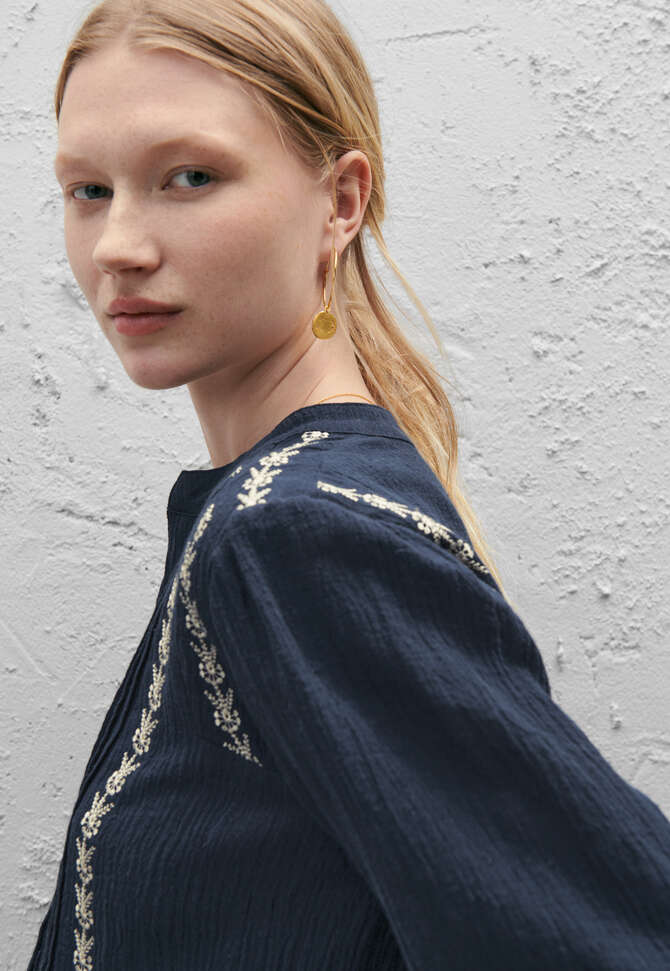 Embroidered blouse, Ink, completeTheLook